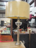 Silverplated Empire Column Style Lamp