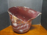 Unique Free Form Art Glass Sculpture Vase