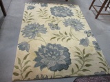 Obeetee Carpets Floral Design Wool Area Rug