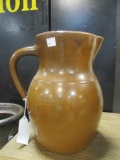 Old Turned Brown Glaze Stoneware Pitcher