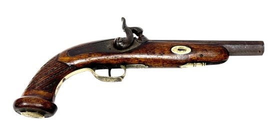 Ornately Engraved Antique Blackpowder Percussion Pistol