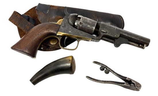 Antique 1860 Colt Model 1849 Pocket .31 CAL. Revolver with Holster and Extras