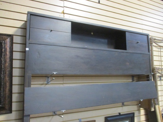 Mahogany Finish Bookcase Headboard/Footboard/Rails