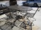 Oval Brown Metal Mesh 4 Pc. Patio Set w/ Umbrella Stand