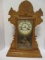 Antique Waterbury Oak Gingerbread 8 Day Kitchen Clock