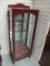 Mahogany Finish Mirror Back Display Cabinet