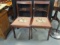 PR of Vintage Mahogany Side Chairs w/ Needlepoint Seats