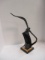 Midcentury Black Glazed Gull in Flight Statue