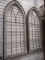 Pair of Distressed Cathedral Top Architectural Panels