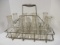 Vintage Milk Bottle Carrier with Eight Quart Milk Bottles