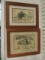 2  Cantey C DuBose Prints in Rustic Wood Frames - Signed