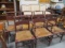 7 Vintage Italian Style Wood and Rush Seat Chairs