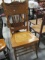 Antique Carved Wood & Cane Seat Spindle Back Chair