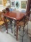 Wood and Metal Pub Table and 2 High Top Chairs