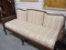 Vintage Upholstered Wood and Cane Settee Sofa