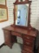 Vintage Mahogany Vanity Dresser with Attached Mirror