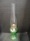 Ransom P&A Green Uranium/Vaseline Glass Oil Lamp