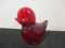 Vintage Ruby Red Glass Chick Figurine