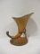 Vintage 1930s Roseville Brown Pinecone Cornucopia Vase
