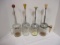 Four 1950s Glass Choppers with Metal Chopper Lids