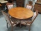 Oak Center Pedestal Table and Four Victorian Side Chairs