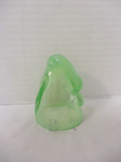 Vintage Green Slag Glass "Bottoms Up" Shot Glass