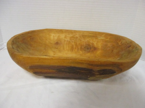Signed 2011 Hand Hewn Maple Wood Dough Bowl
