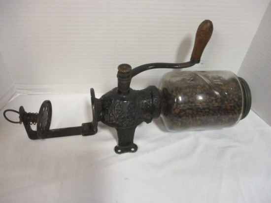Antique Arcade Crystal No. 3 Wall Mount Coffee Grinder