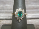 14k Gold Emerald and Diamond Ring- Appraised at $1,950!