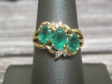 14k Gold Emerald and Diamond Ring- Appraised at $1,950!