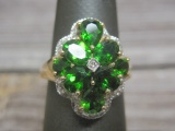 14k Gold Tsavorite Garnet and Diamond Ring- Appraised at $1,950!