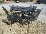 Round Black Metal Mesh 4 Piece Patio Set