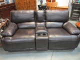 Cindy Crawford Home Leather Gliding Double Recliner