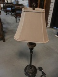 Bronzed Sculpted Post Lamp with Decorative Orb