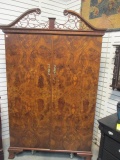 Custom Built Burl Walnut Media Armoire