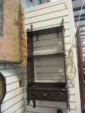 Mahogany Fret Work Display Shelf with Drawer