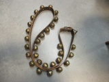 Vintage Amish Leather Strap Brass Sleigh Bells
