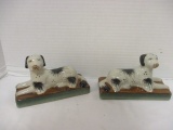 Pair of Staffordshire Style Dog Bookend Figurines
