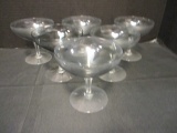 Six Fostoria Smoke Glass Champagne/Sherbet