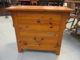 Small Pine 2 Drawer Farmhouse Style Chest