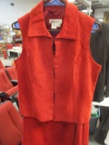 Coldwater Creek Red Suede Vest and Red Suede Skirt