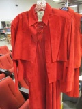 Pia Rucci Red Suede Jacket and Skirt