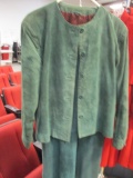 Ivey's Thoroughbred Petites Green Suede Jacket and Skirt