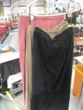 Tan, Black and Mauve Suede Skirts