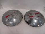 Pair of Vintage Chevrolet Center Baby Moon Lug Covers