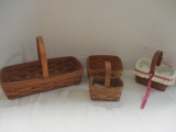 4 Signed and Dated Longaberger Baskets