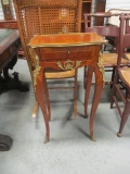 Antique Louis XV Style Marquetry Inlay Side Table