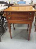 Vintage 2-Drawer Wood Side Table