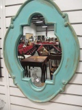 Decorative Wood Oval Wall Mirror