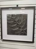Framed and Matted Metal Leaf Shadowbox Art